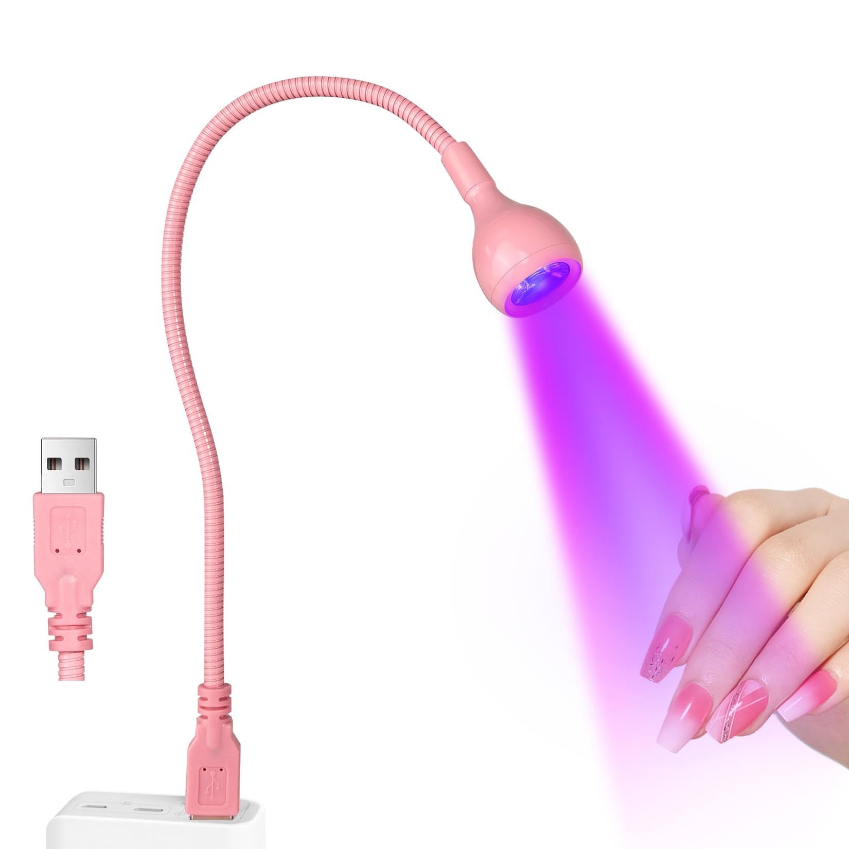 AORAEM Nail Lamp LED Nail Manicure Dryer Curing Light with Black Gooseneck and Clamp for Gel Nails