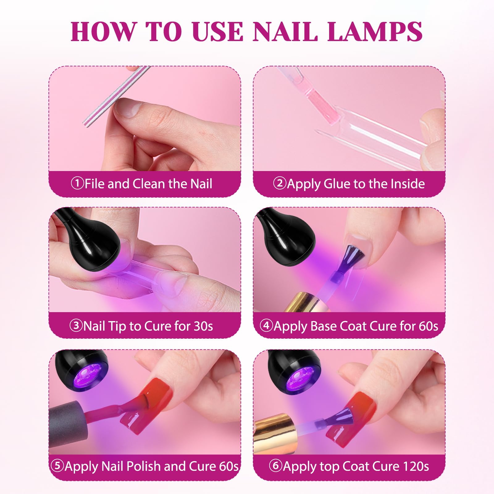 AORAEM Nail Lamp LED Nail Manicure Dryer Curing Light with Black Gooseneck and Clamp for Gel Nails