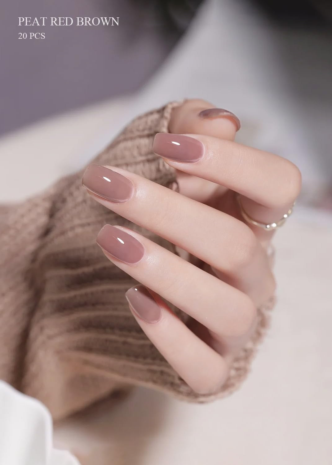 Peat Red Brown Gel Nail Strips