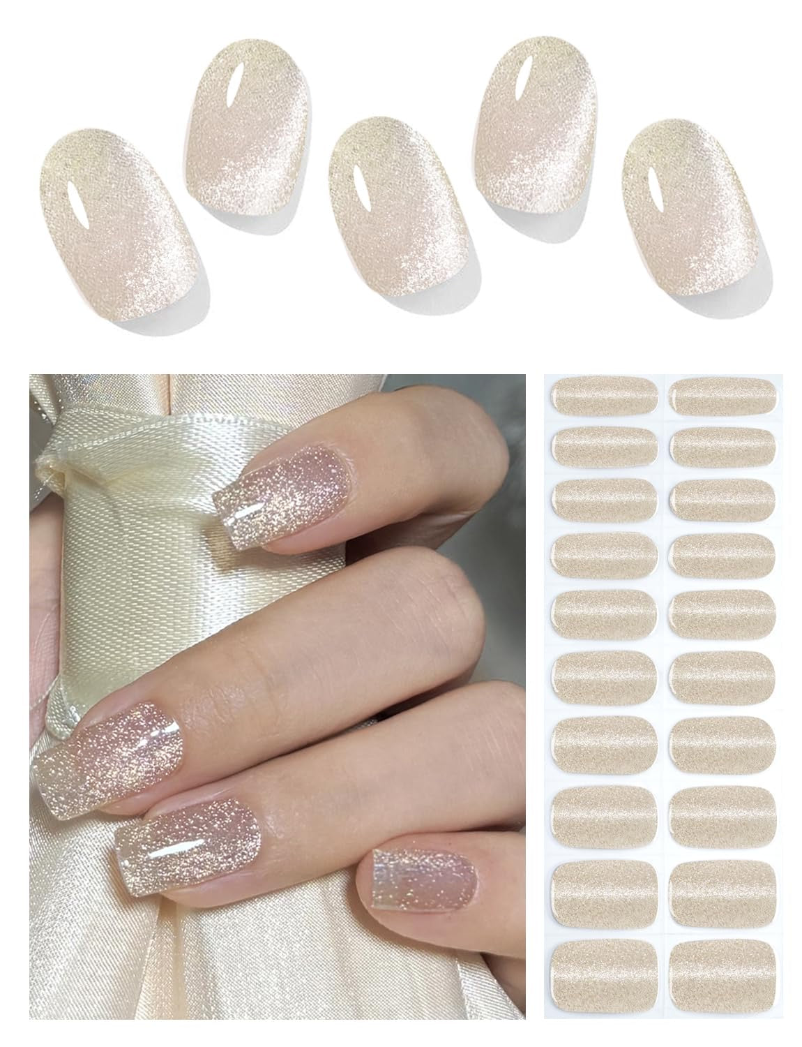 Nude cat eye nails