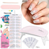 20Tips Glitter Gel Nail Sticker Patch 6W UV Lamp Semi-Cured UV Lamp Need Long Lasting Full Cover Gel Nail Cream Decals Strips