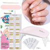 20Tips Glitter Gel Nail Sticker Patch 6W UV Lamp Semi-Cured UV Lamp Need Long Lasting Full Cover Gel Nail Cream Decals Strips