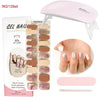 Glitter French UV Gel Nail Sticker Set: Clear Pink, 2Pcs with LED Lamp