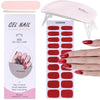 Glitter French UV Gel Nail Sticker Set: Clear Pink, 2Pcs with LED Lamp