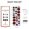 Semi Cured Gel Pedi Strips Glossy Gel Toenail Stickers Semi-Cured Gel Pedicure Strips Long Lasting Gel Pedicure Nail Wraps Sticker Salon Nails at Home Requires UV Light Pedicure Kit