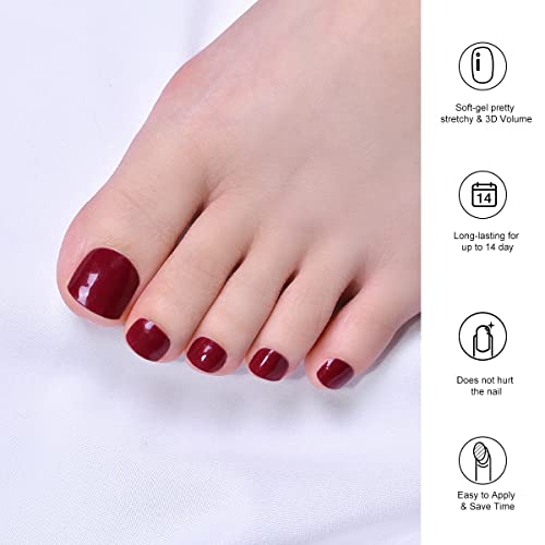 Semi Cured Gel Pedi Strips Glossy Gel Toenail Stickers Semi-Cured Gel Pedicure Strips Long Lasting Gel Pedicure Nail Wraps Sticker Salon Nails at Home Requires UV Light Pedicure Kit