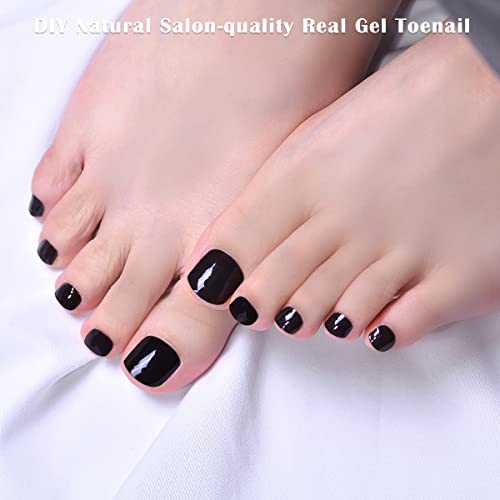 Semi Cured Gel Pedi Strips Glossy Gel Toenail Stickers Semi-Cured Gel Pedicure Strips Long Lasting Gel Pedicure Nail Wraps Sticker Salon Nails at Home Requires UV Light Pedicure Kit