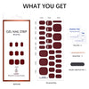 Semi Cured Gel Pedi Strips Glossy Gel Toenail Stickers Semi-Cured Gel Pedicure Strips Long Lasting Gel Pedicure Nail Wraps Sticker Salon Nails at Home Requires UV Light Pedicure Kit