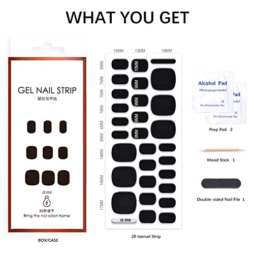 Semi Cured Gel Pedi Strips Glossy Gel Toenail Stickers Semi-Cured Gel Pedicure Strips Long Lasting Gel Pedicure Nail Wraps Sticker Salon Nails at Home Requires UV Light Pedicure Kit