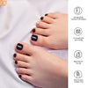 Semi Cured Gel Pedi Strips Glossy Gel Toenail Stickers Semi-Cured Gel Pedicure Strips Long Lasting Gel Pedicure Nail Wraps Sticker Salon Nails at Home Requires UV Light Pedicure Kit