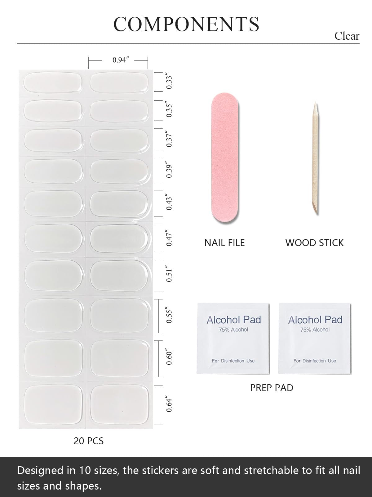 Clear Semi Cured Gel Nail Strips