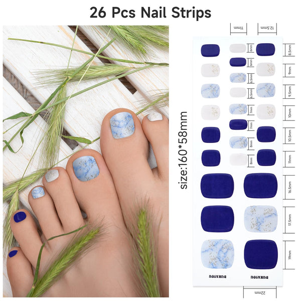 Blue Marble Gel nail Strips