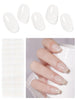 Semi Cured Gel Nail Strips (Clear), Transparent, 20 Pcs Gel Nail Wraps, Stickers, UV Light Required, Salon Quality, Long Lasting