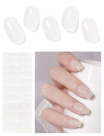 Semi Cured Gel Nail Strips (Clear), Transparent, 20 Pcs Gel Nail Wraps, Stickers, UV Light Required, Salon Quality, Long Lasting