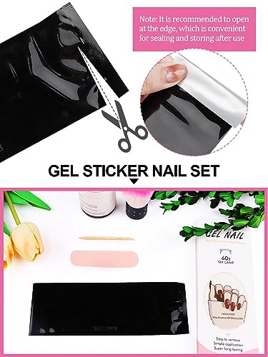 Kalolary 20PCS Semi Cured Gel Nail Polish Strips, Wine Red Adhesive Full Wrap Gel Nail Art Sticker, Waterproof Gel Nail Wrap Stickers with Nail File and Stick（UV/LED Lamp Required）