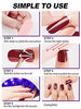 Kalolary 20PCS Semi Cured Gel Nail Polish Strips, Wine Red Adhesive Full Wrap Gel Nail Art Sticker, Waterproof Gel Nail Wrap Stickers with Nail File and Stick（UV/LED Lamp Required）