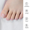 Semi Cured Gel Pedi Strips Glossy Gel Toenail Stickers Semi-Cured Gel Pedicure Strips Long Lasting Gel Pedicure Nail Wraps Sticker Salon Nails at Home Requires UV Light Pedicure Kit