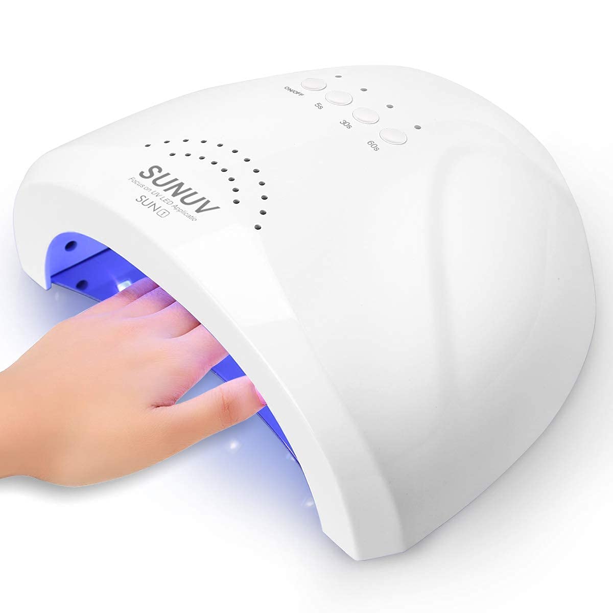 SUNUV 48W UV Light for Gel Nails, UV Dryer for Gel Polish with 3 Timer Settings Professional LED Nail Lamp Art Tools Auto Sensor SUNone Pink