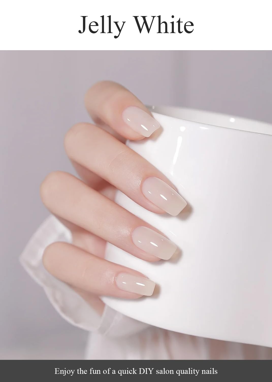 Semi Cured Gel Nail Strips (Clear), Transparent, 20 Pcs Gel Nail Wraps, Stickers, UV Light Required, Salon Quality, Long Lasting