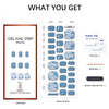 Semi Cured Gel Pedi Strips Glossy Gel Toenail Stickers Semi-Cured Gel Pedicure Strips Long Lasting Gel Pedicure Nail Wraps Sticker Salon Nails at Home Requires UV Light Pedicure Kit