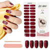 Kalolary 20PCS Semi Cured Gel Nail Polish Strips, Wine Red Adhesive Full Wrap Gel Nail Art Sticker, Waterproof Gel Nail Wrap Stickers with Nail File and Stick（UV/LED Lamp Required）