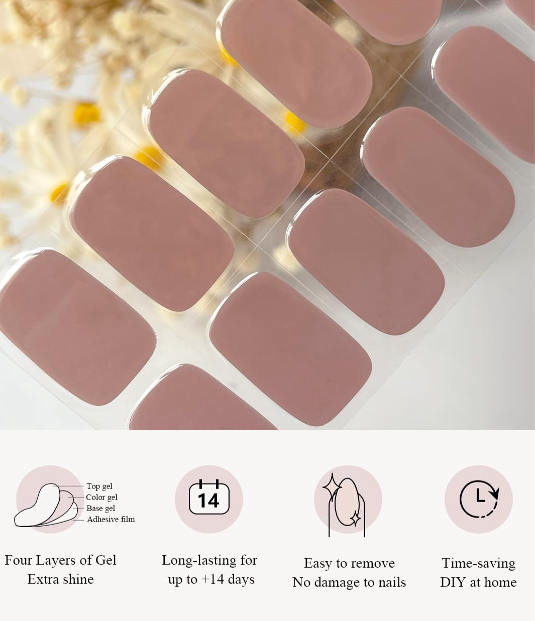 Peat Red Brown Gel Nail Strips