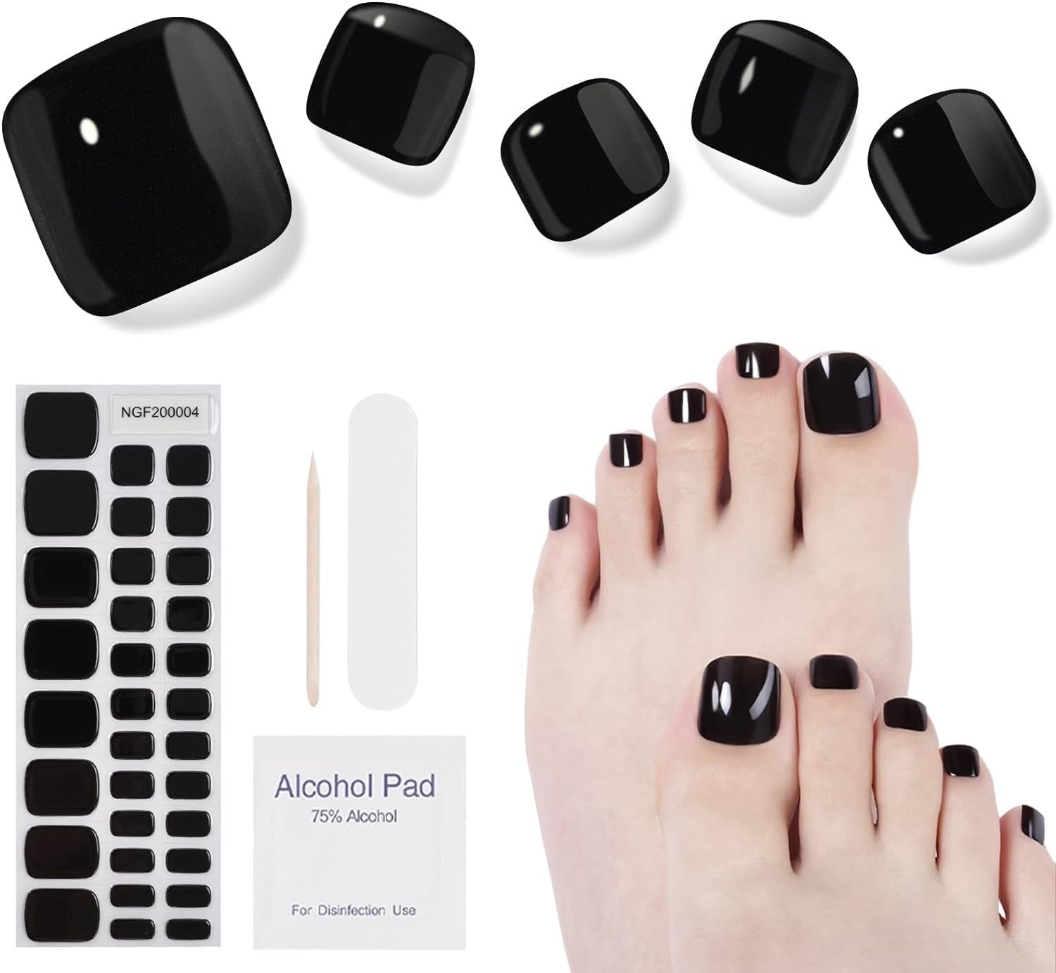 Black Toe Nail Strips