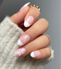 White Bow French Gel Nail Strips