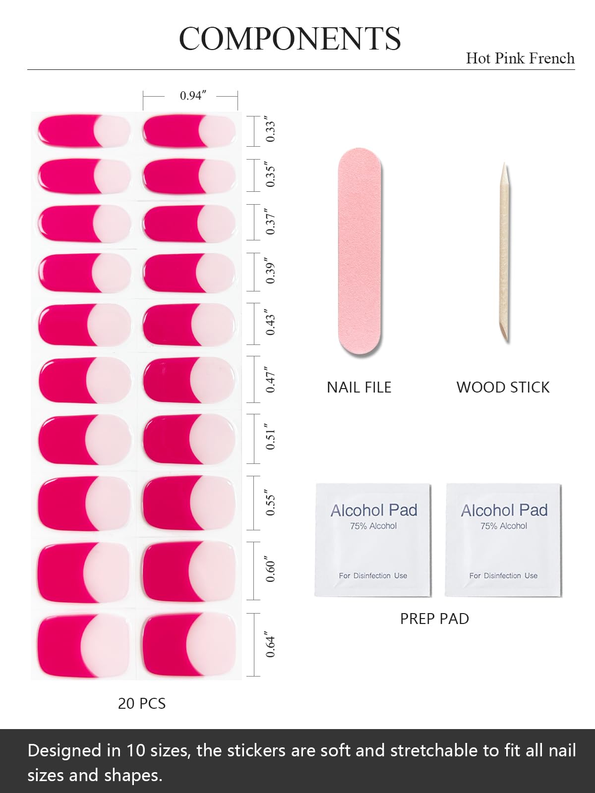 Semi Cured Gel Nail Strips (Gold End), Gold Foil Line Design, Nude, 20 Pcs Gel Nail Wraps, Stickers, UV Light Required, Salon Quality, Long Lasting