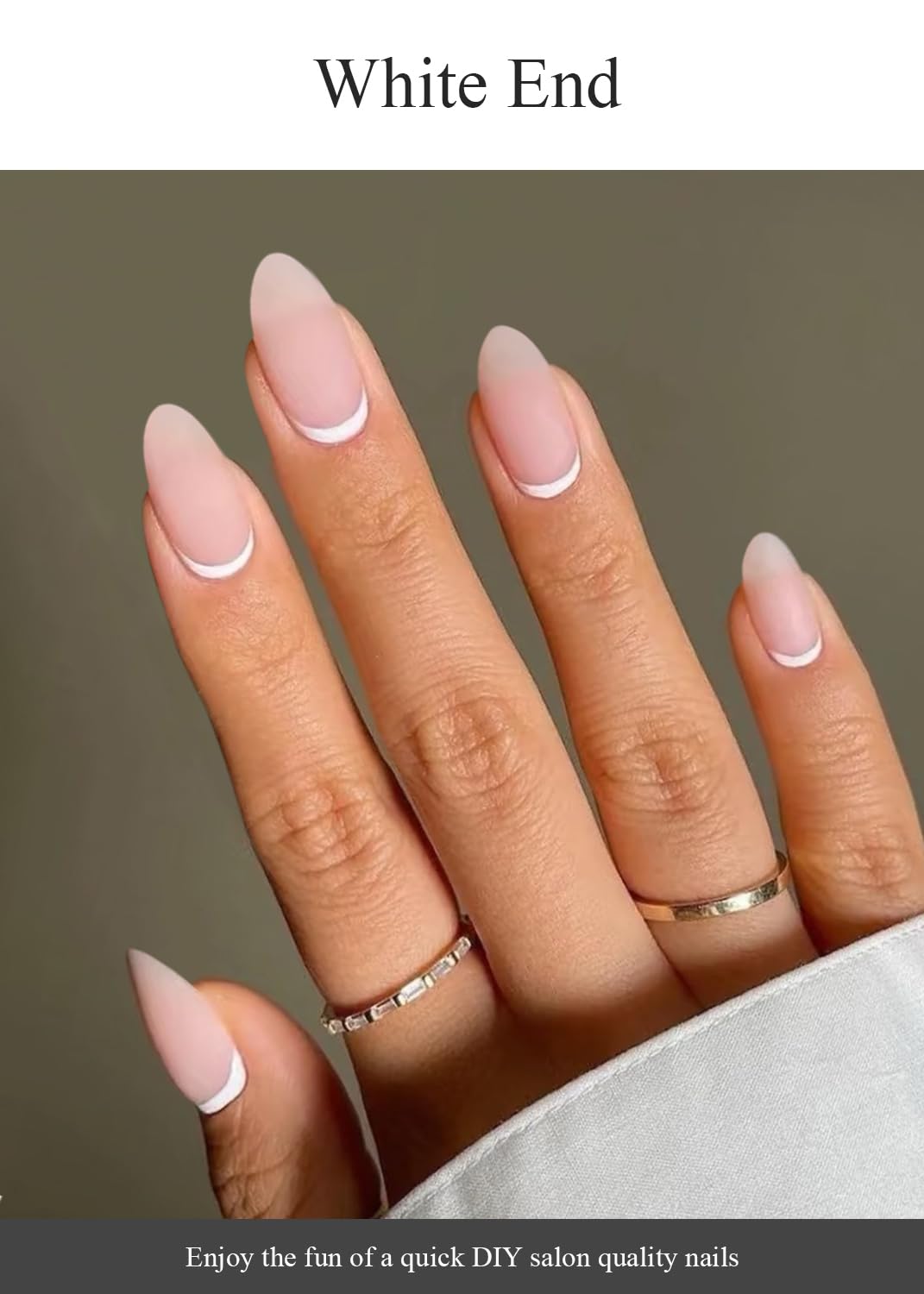 Semi Cured Gel Nail Strips (Gold End), Gold Foil Line Design, Nude, 20 Pcs Gel Nail Wraps, Stickers, UV Light Required, Salon Quality, Long Lasting