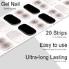 20pcs Semi Cured Gel Nail Strips, Real Nail Polish Art Stickers, Love Adhesive Full Wrap Gel Nail, Waterproof Gel Nail Wrap Stickers with Nail File and Stick（UV/LED Light Required）