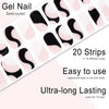 20pcs Semi Cured Gel Nail Strips, Real Nail Polish Art Stickers, Love Adhesive Full Wrap Gel Nail, Waterproof Gel Nail Wrap Stickers with Nail File and Stick（UV/LED Light Required）