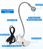AORAEM Nail Lamp LED Nail Manicure Dryer Curing Light with Black Gooseneck and Clamp for Gel Nails