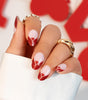 Red Glitter French Tip Nails
