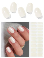 Semi Cured Gel Nail Strips (Clear), Transparent, 20 Pcs Gel Nail Wraps, Stickers, UV Light Required, Salon Quality, Long Lasting