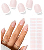 Semi Cured Gel Nail Strips (Gold End), Gold Foil Line Design, Nude, 20 Pcs Gel Nail Wraps, Stickers, UV Light Required, Salon Quality, Long Lasting