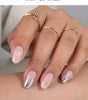 Semi Cured Gel Nail Strips (Gold End), Gold Foil Line Design, Nude, 20 Pcs Gel Nail Wraps, Stickers, UV Light Required, Salon Quality, Long Lasting