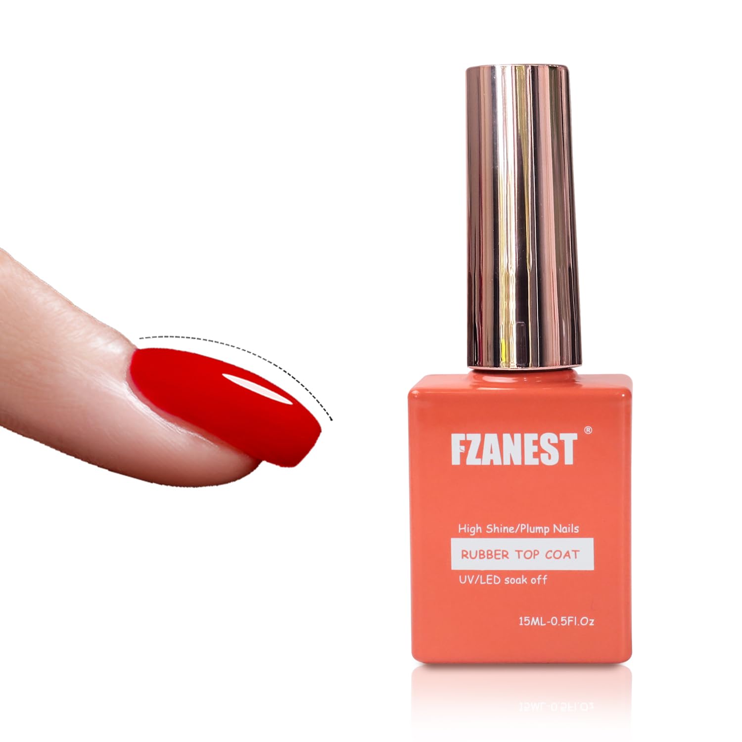 Ultra Shine Rubber Gel Top Coat – 15ml No-Wipe, Plumping & Strengthening Finish