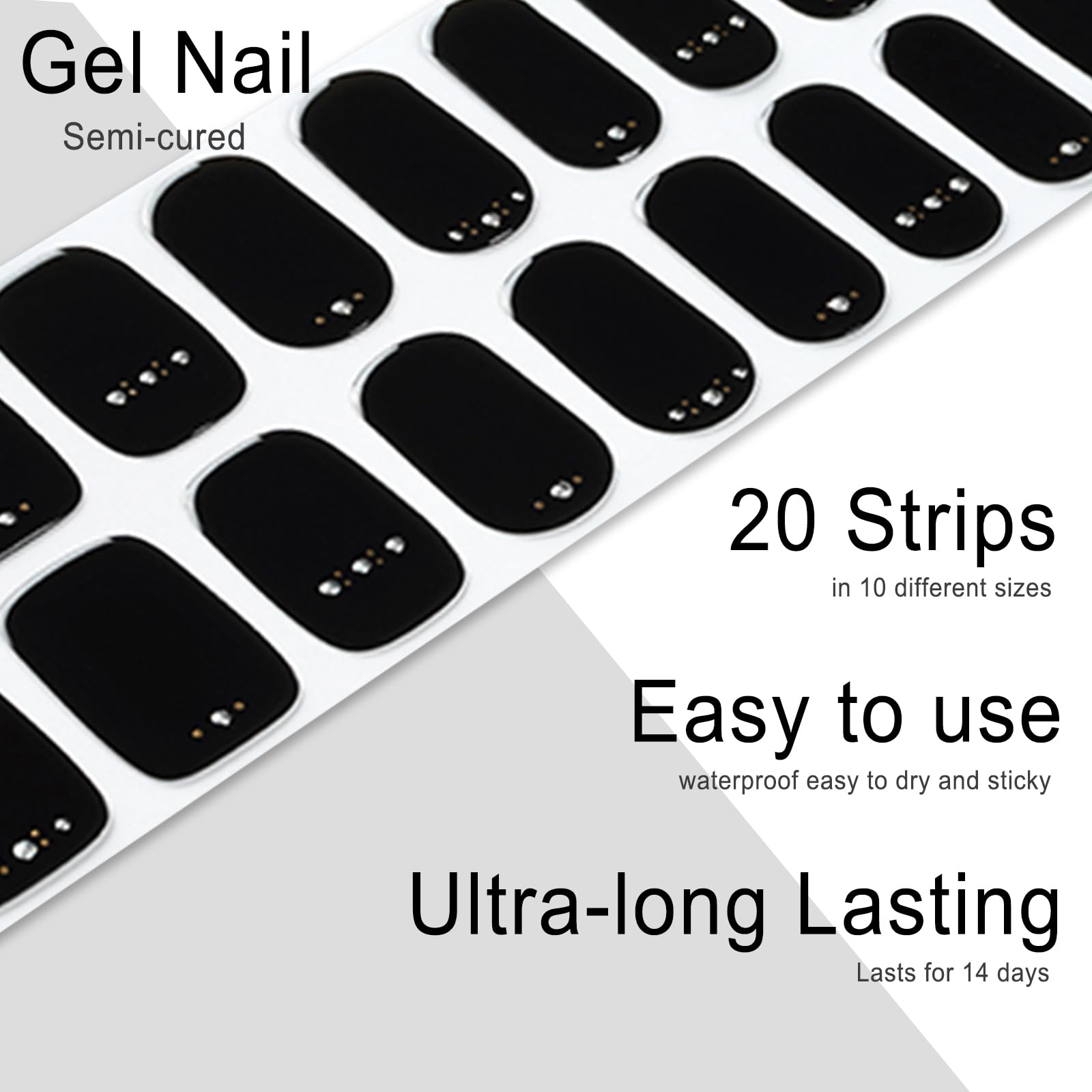 20pcs Semi Cured Gel Nail Strips, Real Nail Polish Art Stickers, Love Adhesive Full Wrap Gel Nail, Waterproof Gel Nail Wrap Stickers with Nail File and Stick（UV/LED Light Required）