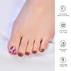 Semi Cured Gel Pedi Strips Glossy Gel Toenail Stickers Semi-Cured Gel Pedicure Strips Long Lasting Gel Pedicure Nail Wraps Sticker Salon Nails at Home Requires UV Light Pedicure Kit