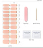 Semi Cured Gel Nail Strips (Gold End), Gold Foil Line Design, Nude, 20 Pcs Gel Nail Wraps, Stickers, UV Light Required, Salon Quality, Long Lasting