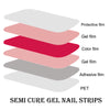 Semi Cured Gel Nail Strips Salon-Quality DIY Nails With 20 Semi Cured Gel Strips And UV Gel Stickers For Gradient Pink And Glitter Designs UV Light For Gel Nail Required