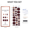 Semi Cured Gel Pedi Strips Glossy Gel Toenail Stickers Semi-Cured Gel Pedicure Strips Long Lasting Gel Pedicure Nail Wraps Sticker Salon Nails at Home Requires UV Light Pedicure Kit