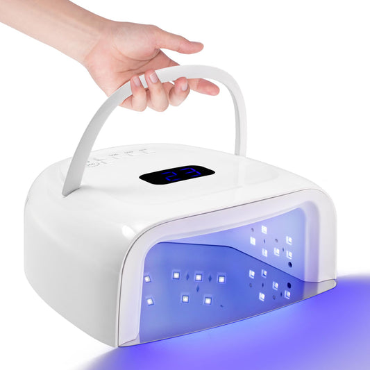 Rechargeable UV LED Nail Lamp, 60W UV Led Nail Light for Gel Nails, Auto Sensor and 4 Timer Settings, Professional Nail Art Tools with Automatic Sensor, LCD Display