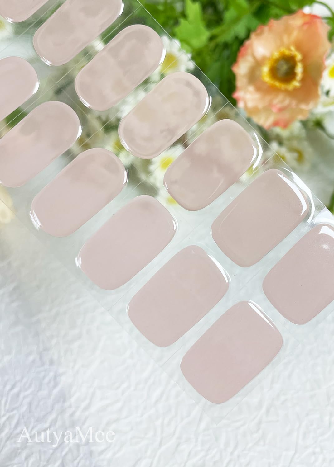 Semi Cured Gel Nail Strips (Clear), Transparent, 20 Pcs Gel Nail Wraps, Stickers, UV Light Required, Salon Quality, Long Lasting