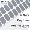 20pcs Semi Cured Gel Nail Strips, Real Nail Polish Art Stickers, Love Adhesive Full Wrap Gel Nail, Waterproof Gel Nail Wrap Stickers with Nail File and Stick（UV/LED Light Required）