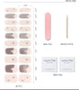 Semi Cured Gel Nail Strips (Gold End), Gold Foil Line Design, Nude, 20 Pcs Gel Nail Wraps, Stickers, UV Light Required, Salon Quality, Long Lasting