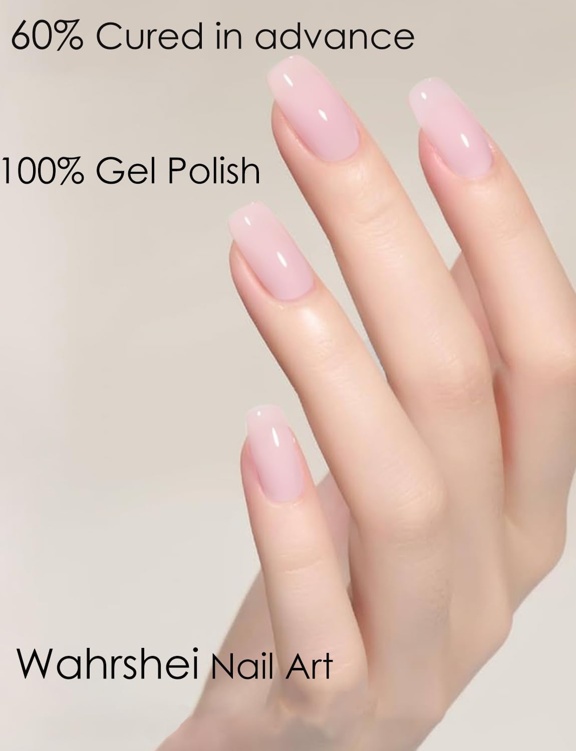 Semi Cured Gel Nail Strips - French Pink Flower Hydrangea Nail Wraps, 20pcs, UV Ready for DIY Nails