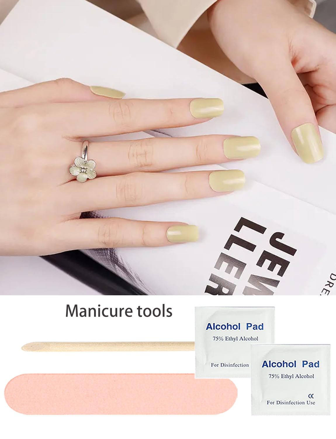 Semi Cured Gel Nail Strips - French Pink Flower Hydrangea Nail Wraps, 20pcs, UV Ready for DIY Nails