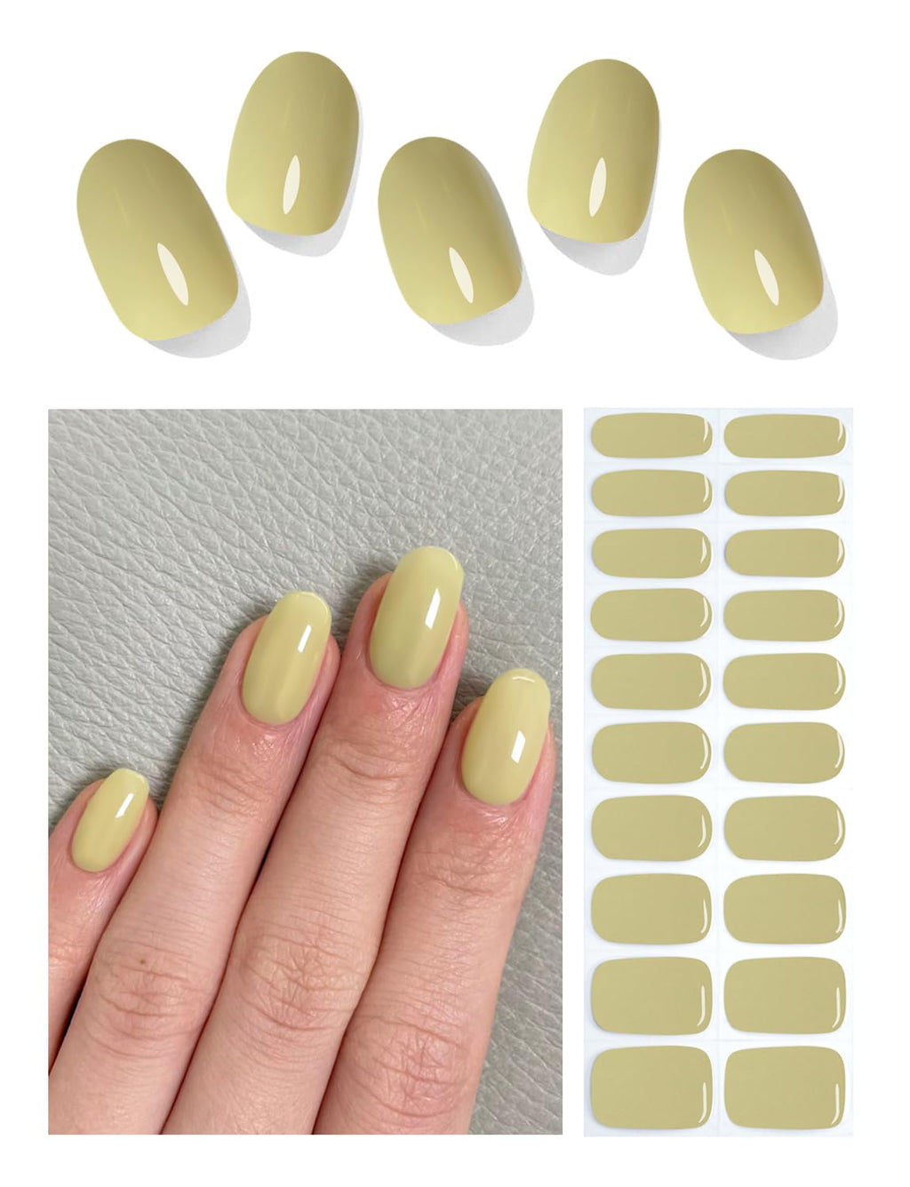 Semi Cured Gel Nail Strips - French Pink Flower Hydrangea Nail Wraps, 20pcs, UV Ready for DIY Nails